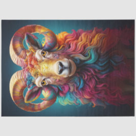 Papel De Seda Arte de Decoupage Boho Arco-íris Carneiro