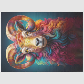 Papel De Seda Arte de Decoupage Boho Arco-íris Carneiro