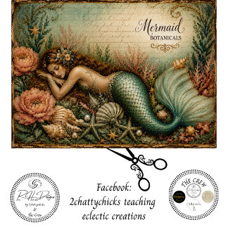 Papel De Seda Arte de Decoupage de Sereia Costeira do Mar