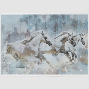 Papel De Seda Arte de Decoupage Ocidental sobre Cavalo Selvagem