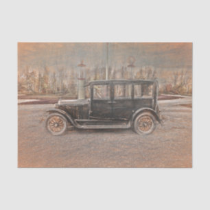 Papel De Seda Arte de desenho de carro clássico Vintage rústico 