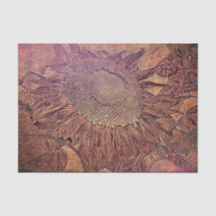 Papel De Seda Arte de desenho de girassol enferrujado laranja ma