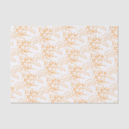 Papel De Seda Arte de desenho florescente laranja com padrão