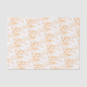 Papel De Seda Arte de desenho florescente laranja com padrão