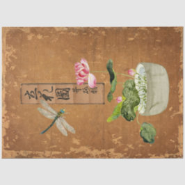 Papel De Seda Arte de Desvinculação da Vintagem do Dragonfly Flo