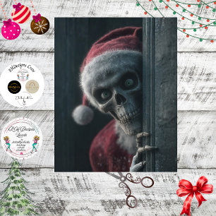 Papel De Seda Arte de Esboço do Papai Noel Esqueleto Lista Final