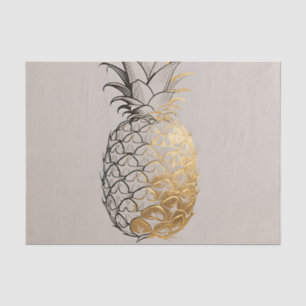 Papel De Seda Arte de Linha de Abacaxi Dourado