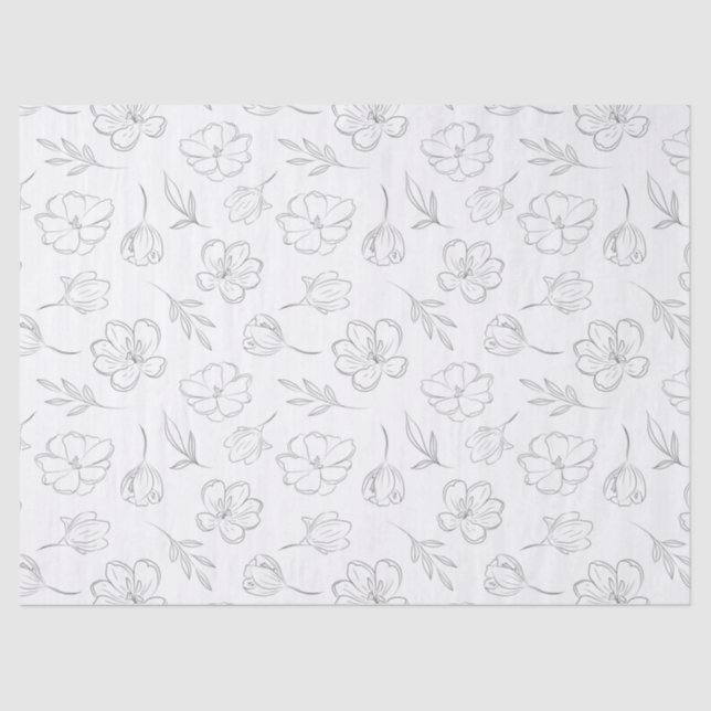 Papel De Seda Arte de Linha Midnight Bloom (Frente )
