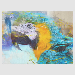 Papel De Seda Arte de Muro de Decoupage do Papagaio de Água