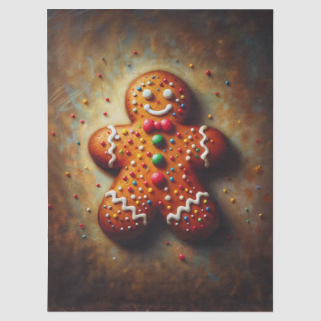 Papel De Seda Arte de Natal com Biscoito de Gengibre (Frente )