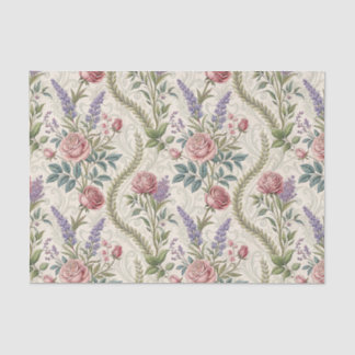 Papel De Seda Arte de padrão floral de Rosa Francesa Clássica e