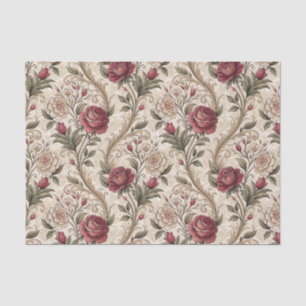 Papel De Seda Arte de padrão floral vintage vitoriano Rosa e Dam