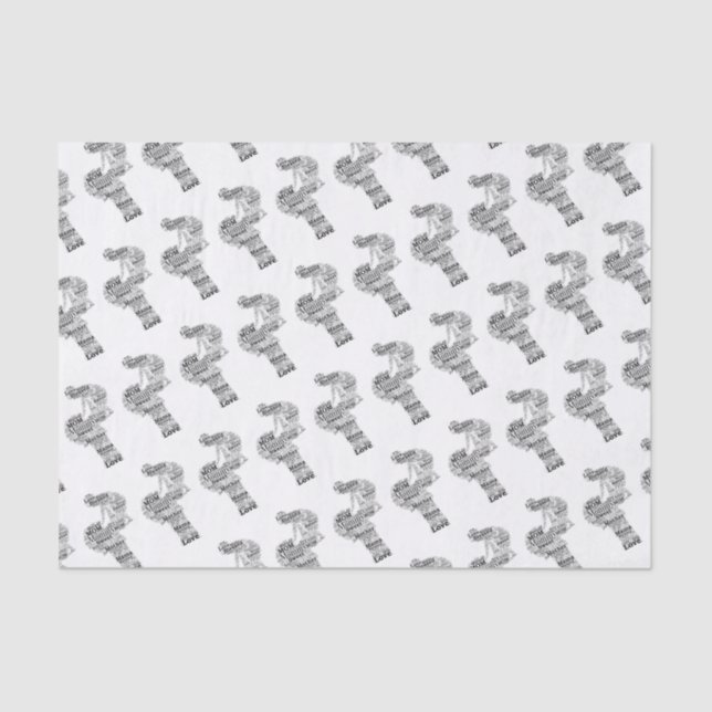 Papel De Seda Arte de Palavras-Mãe (Frente )