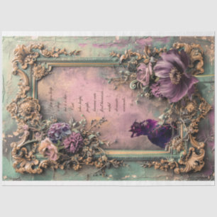 Papel De Seda Arte de Palavras Rasgada, Chic Despojado & Floral,