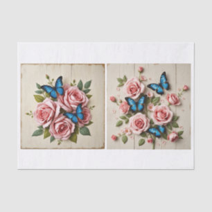 Papel De Seda Arte de Pintura Mista Shabby Chic