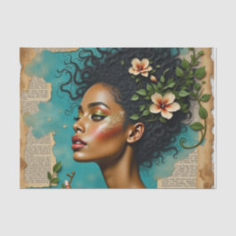 Papel De Seda Arte de primavera com Florais Tropicais e Sonho