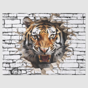 Papel De Seda Arte de Quebra de Parede de Tigre 3D – Safari Real