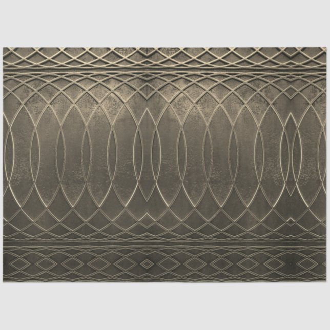 Papel De Seda Arte Deco - Dissociação do Taupe Metálico Flat (Frente )