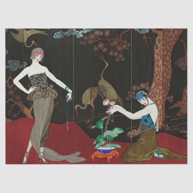 Papel De Seda Arte Deco Dissociação Flapper 1920 (Frente )