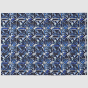 Papel De Seda Arte Deco Geométrica Azul