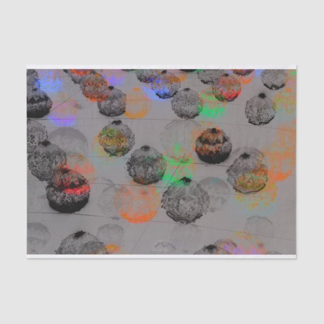 Papel De Seda Arte digital com pinceladas redondas. (Frente )