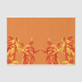 Papel De Seda Arte digital cor laranja com esculturas