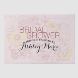 Papel De Seda Arte do Buquê Contornado de Terracota Personalizad