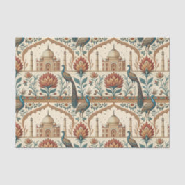 Papel De Seda Arte do Pavão do Palácio Real Indiano com Padrão F