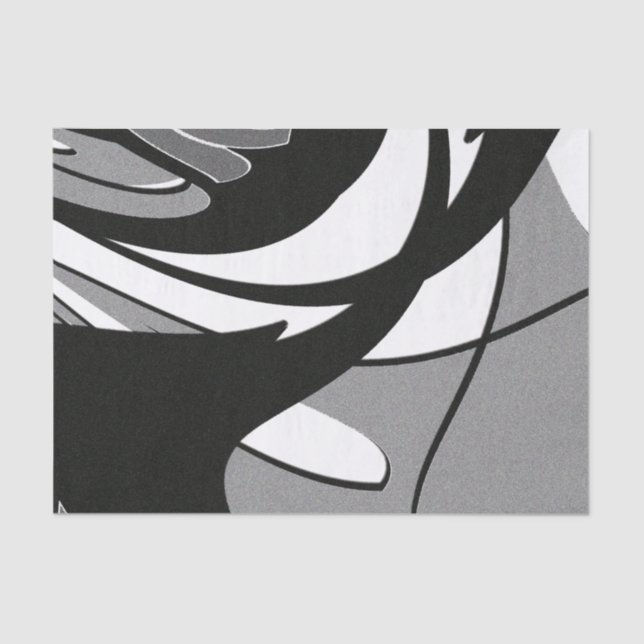 Papel De Seda Arte em forma de preto e branco (Frente )