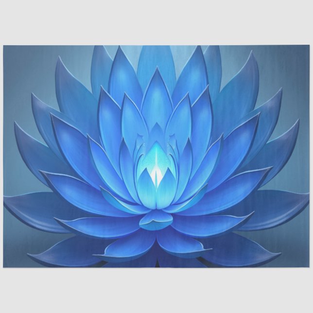 Papel De Seda Arte Espiritual da Flor Azul Lotus (Frente )