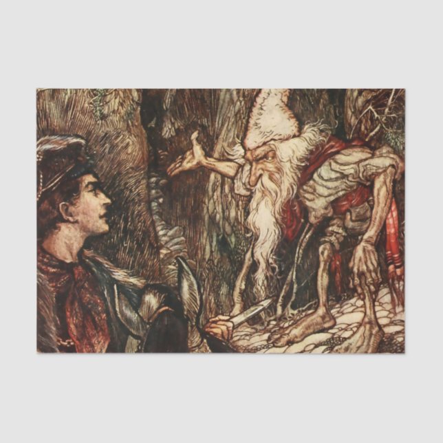 Papel De Seda Arte Fada "Rumpelstiltskin" de Arthur Rackham (Frente )
