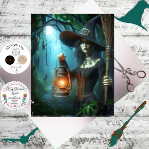 Papel De Seda Arte Fantasia Decoupage Floresta Gótica Bruxa