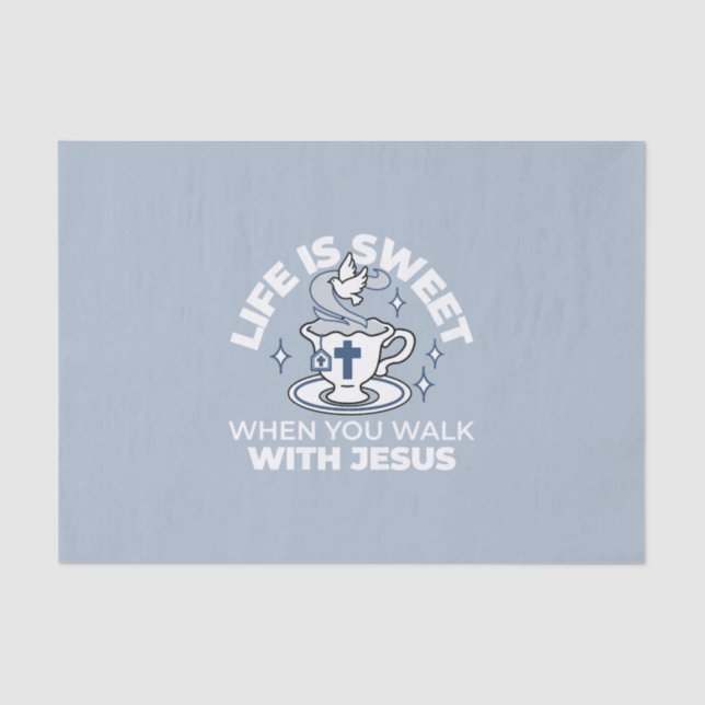 Papel De Seda Arte Fiável - Teacup com Cruz e Dove (Frente )