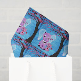 Papel De Seda Arte Flor de Cerejeira de Elefante Gatinho Fofo Nã
