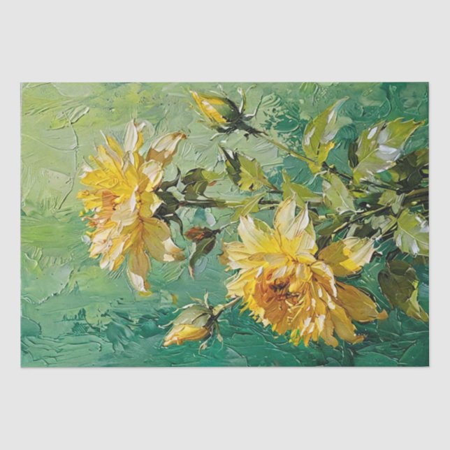 Papel De Seda Arte Floral em Óleo Impresso Decoupage (Frente )