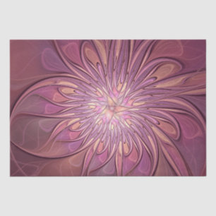 Papel De Seda Arte floral fractal moderno abstrato cores de frut