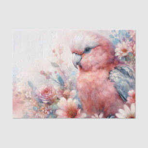 Papel De Seda Arte Floral Rosa de Cacatua Galah