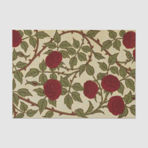 Papel De Seda Arte Floral Rosa Vermelha Rosamund Vintage de Walt