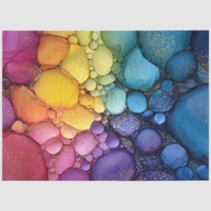 Papel De Seda Arte Fluida do Arco-Íris