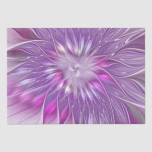 Papel De Seda Arte Fractal Abstrata Flor Paixão Roxo Rosa