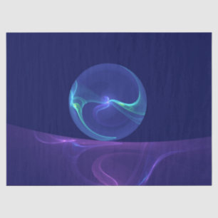 Papel De Seda Arte fractal abstrata sonhadora azul roxa luminosa