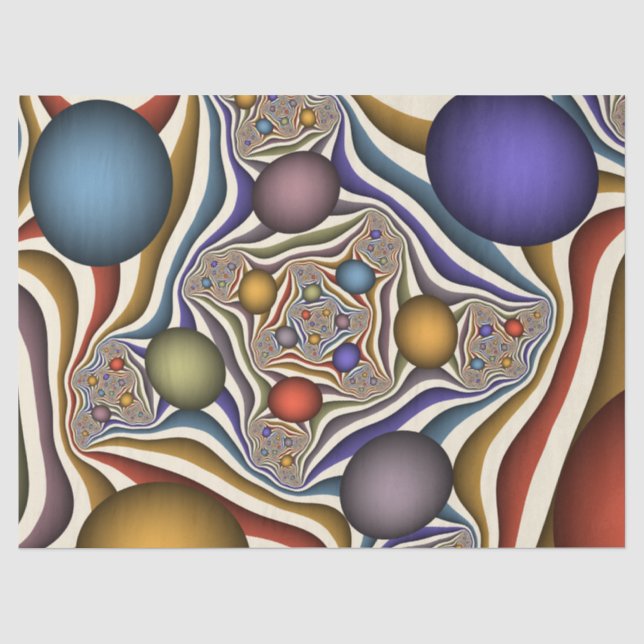 Papel De Seda Arte Fractal Abstrato Colorida (Frente )
