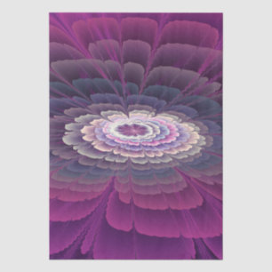 Papel De Seda Arte Fractal Abstrato Colorido de Flor Marcante