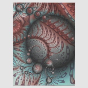 Papel De Seda Arte fractal de fantasia vívida abstrata marrom az