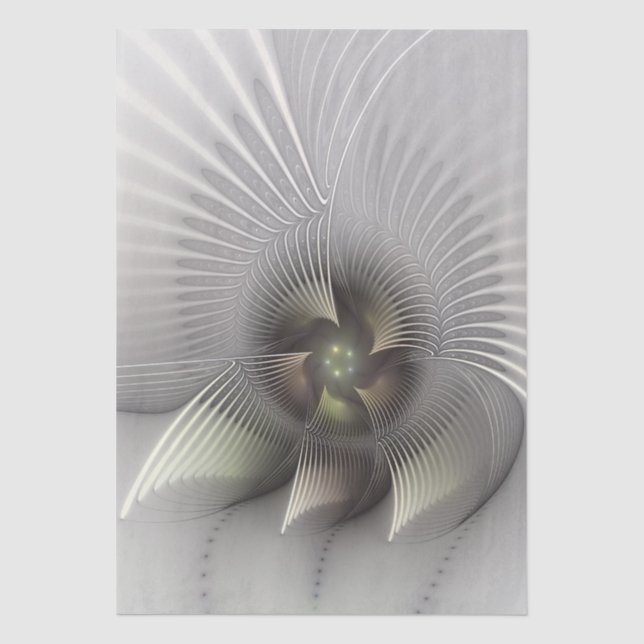 Papel De Seda Arte Fractal de Forma 3D Abstrata Moderna (Frente )