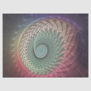 Papel De Seda Arte Fractal Moderna Colorida abstrato Snail