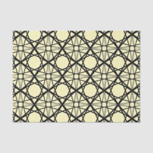 Papel De Seda Arte Geométrica Preta e Amarela