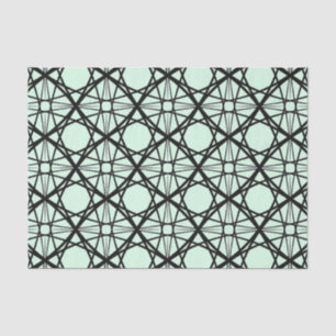 Papel De Seda Arte Geométrica Preta e Verde