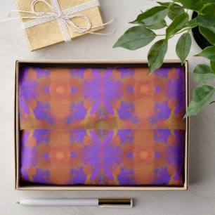 Papel De Seda Arte Gráfica Abstrata em Laranja, Roxo e Vermelho