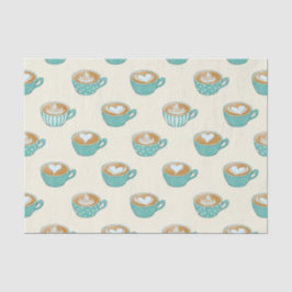 Papel De Seda Arte latina em canecas de café azul